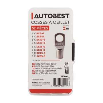 Coffret de 52 cosses à œillet Autobest – Électricité auto | ALT AUTO