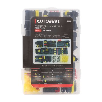 Coffret 216 connecteurs étanches 12/24V – Électricité auto | ALT AUTO