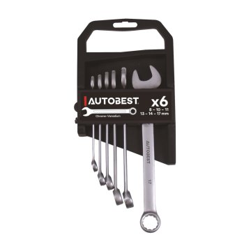 Jeu de 6 clés mixtes Autobest – Chrome-Vanadium satinées 8 à 17 mm | Alt’Auto Réunion